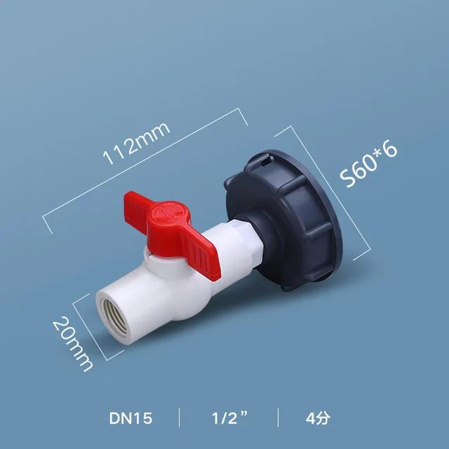 

60mm Coarse Thread IBC Tank Adapter To 1/2 3/4 1 1.2 1.5 Hose IBC Tank Fittings with Switch Connector