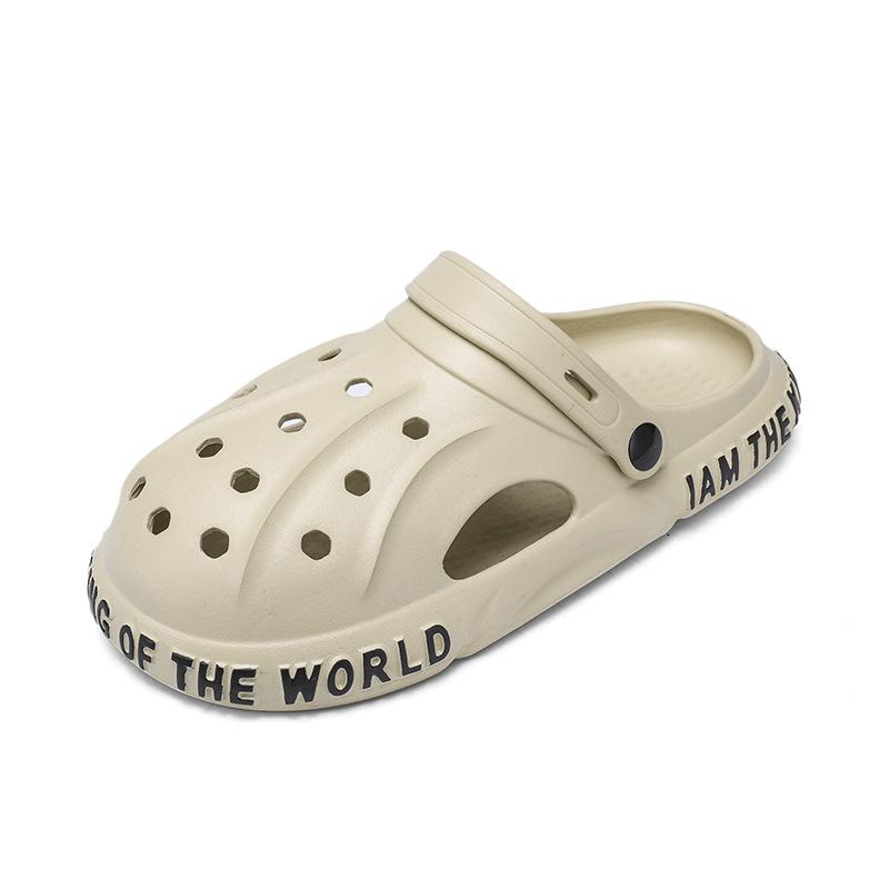 Hole Shoes Men'S Non-Slip Beach Sandals Outdoor Casual Thick-Soled Slippers Men'S
