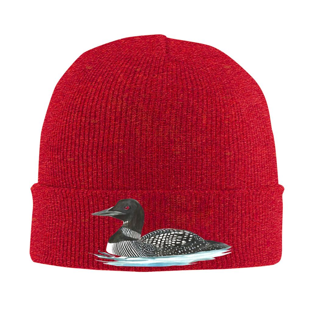 Common Loon  Beanie Hats Rebel Loon Knitting Hat Unisex Women Casual Elastic Caps Autumn Kpop Graphic Bonnet Hats