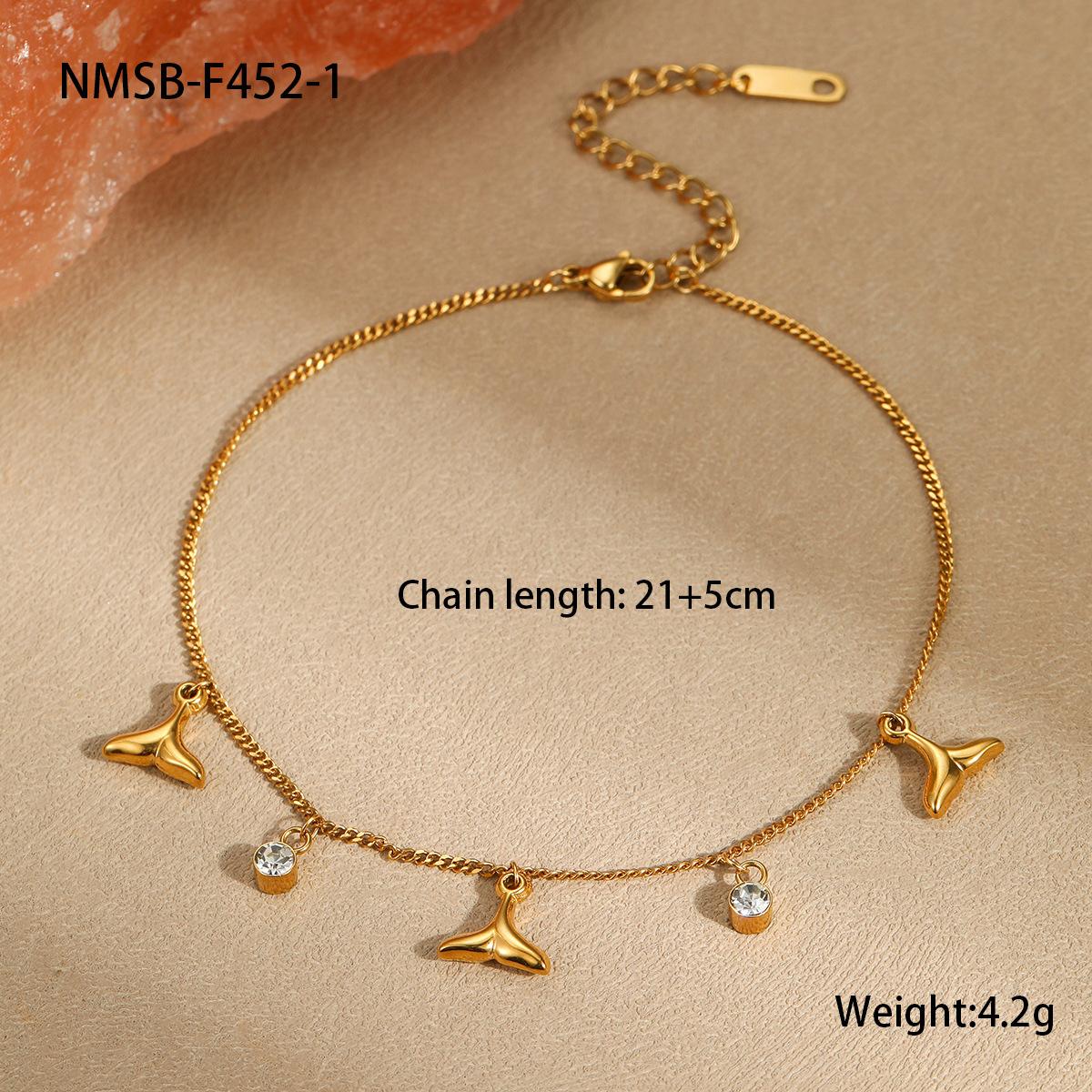 GEMCHIC Women s Titanium Steel Ocean Fish Tail Rhinestone Bracelet Stainless Steel Fashion Versatile Jewelry