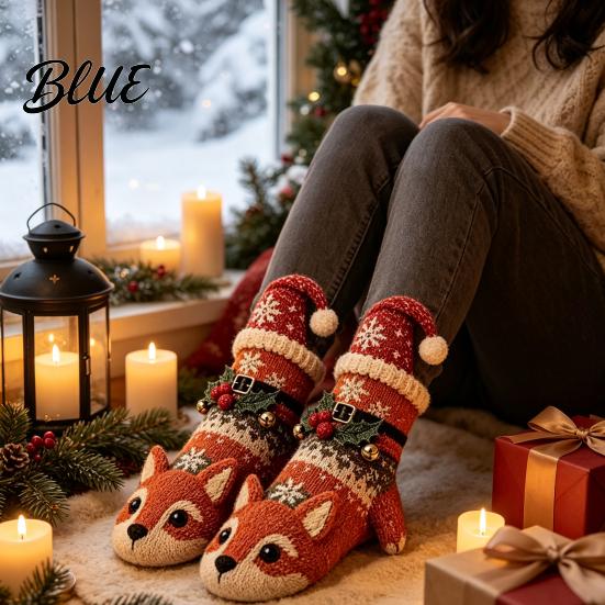 Large Hanging Gift Bags for Christmas 3D Knit Animal Stockings Rudolph Reindeer Highland Cow Fox And Personalized Xmas Holders Family Polar