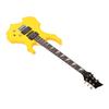 Electric Guitar 24 Fret Yellow Flame Shaped Electric Guitar Beginner Kit with Picks Strings Handle