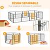 12-Panel Modular Dog Playpen, 80x1.5x80 Cm, Foldable, with Steel Door, 12 Pegs, Grey