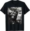 Humorous Bigfoot Alien Selfie T-Shirts with Rock On Hand Sign