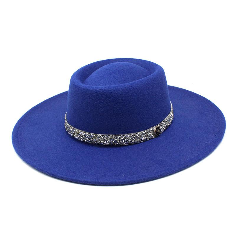 9.5Cm Brim Wool M Standard Diamond Felt Hat Concave And Convex Top Men'S And Women'S Top Hats Wide Brim Felt Hat