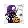Halloween Cartoon Black Cat Ghost Pumpkin Print Cushion Cover For Home Living Room Sofa Decoration Square Pillowcase