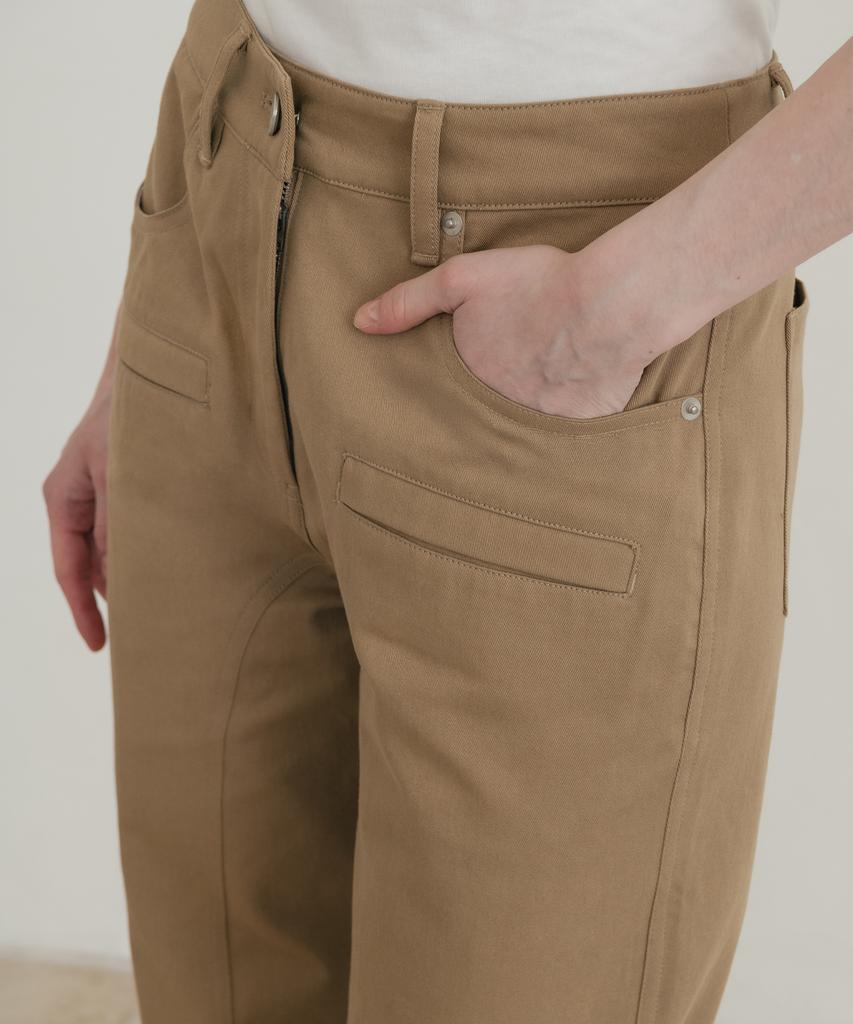 SSIN AND LEE (W) Roam Biker Detail Cotton Pants Beige