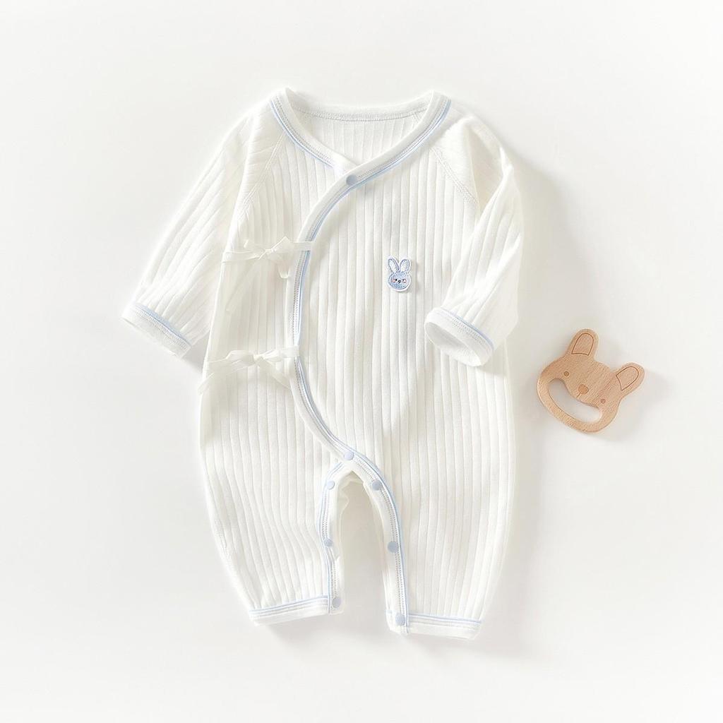 Neugeborenen Strampler aus reiner Baumwolle mit Schmetterlingsmotiv - Vier Jahreszeiten, Knochenloser Jumpsuit für Frühling & Herbst