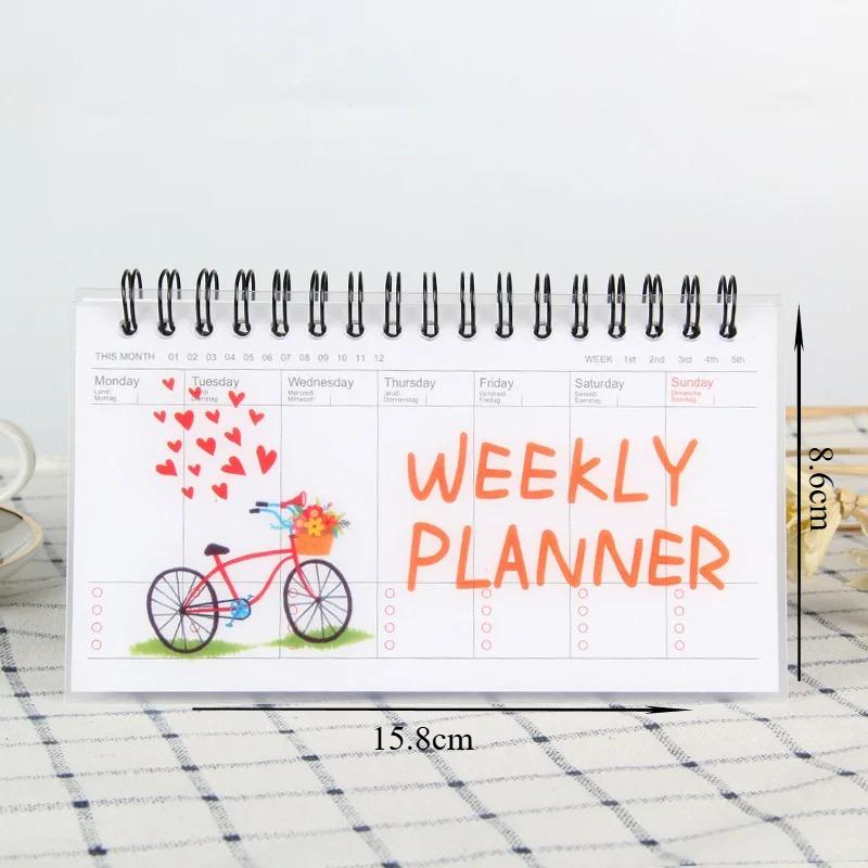 1pcs Stationery Cute Notebook Portable Agenda Diary Weekly Monthly Planner Student Organizer Schedule School Supplies