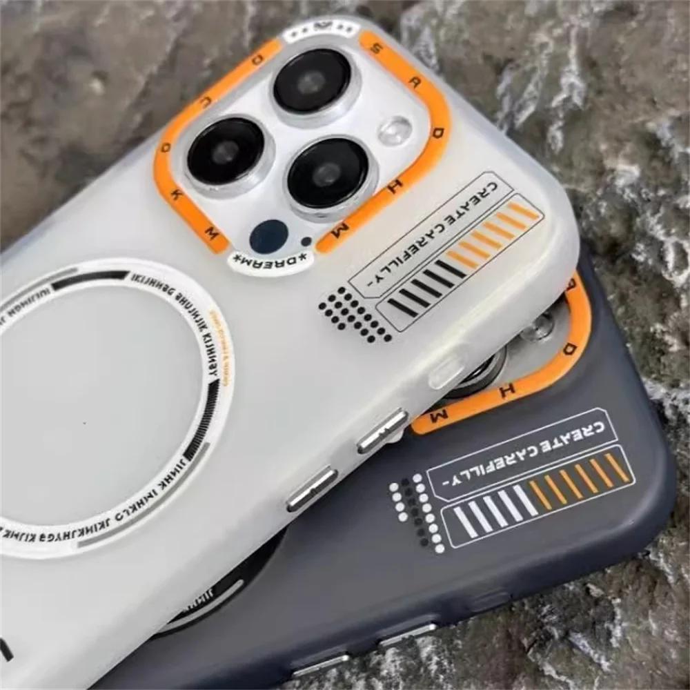 Magnetic Matte Phone Case For iphone 16 15 13 12 14 Pro Max Plus For Magsafe Wireless charge frosted fall protection phone Cover