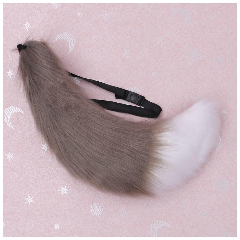 Accessori cosplay in peluche con orecchie e coda di animale grandi fatti a mano per dropshipping accessori coda di volpe coda di lupo