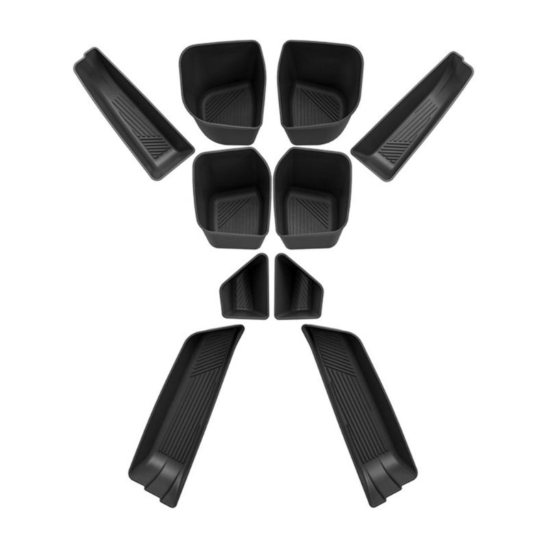 10pcs Vehicle Door Side Storage Boxes Fro 2025 Feature Easy Installation and Multiple Compartments for Car Interior