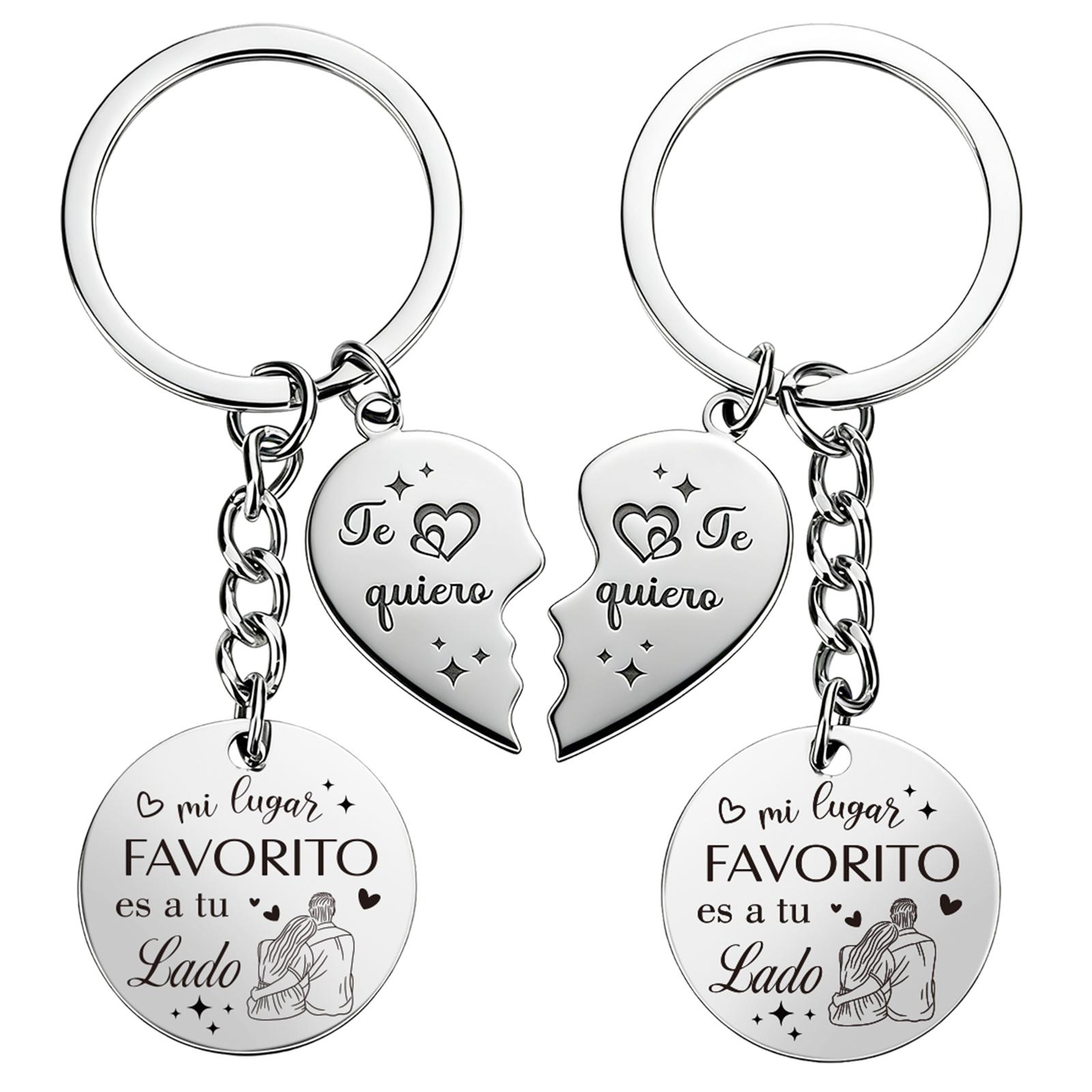 

Парный брелок, подарок на День святого Валентина. Идеально для влюбленных, юбилеев и других особых случаев серебряный