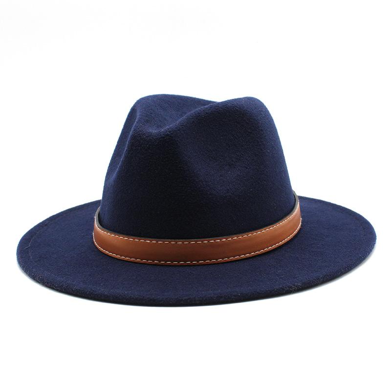 Top Hat British Classic Jazz Hat Wool Hat Big Eave Hat Flat Edge Hat For Men And Women