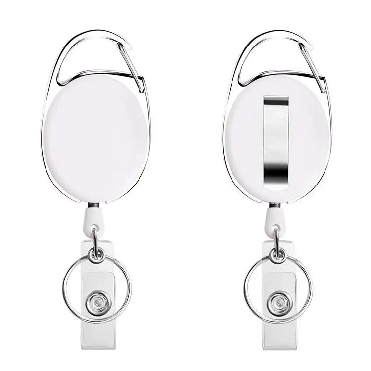 1 Pcs Aluminum Alloy Card Cover Case Bank Business Work Card Holder with ABS Retractable Badge Reel Credit ID Card Badge Bag