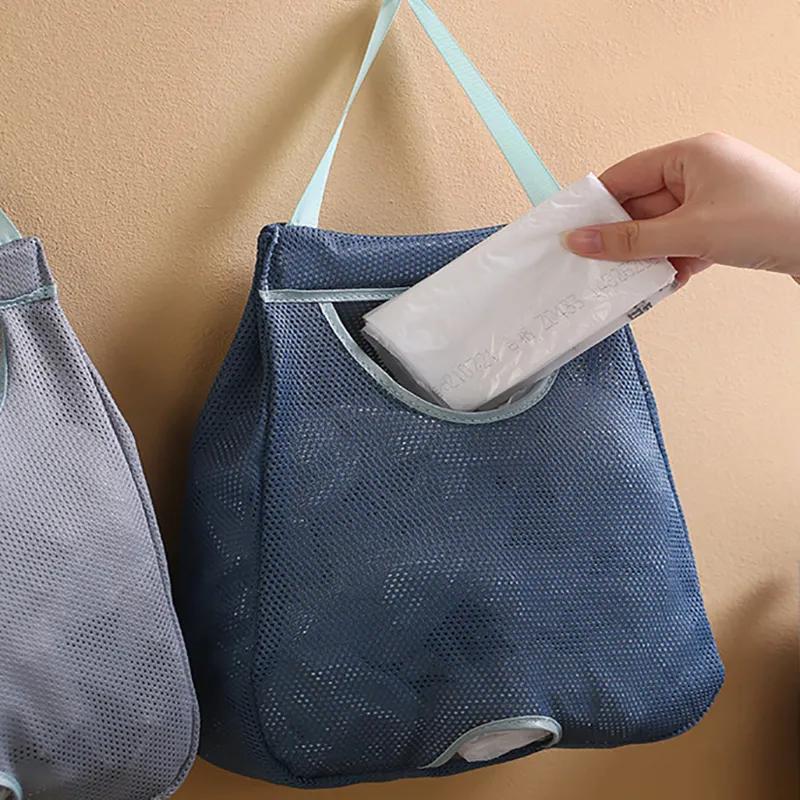 Kitchen Garbage Bag Storage Artifact Plastic Bag Storage Box For Shopping Bags Wall Mounted Pull-Out Sorting Bag Collection YLE544