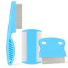 3‑Pcs Pet Flea Comb Set, Stainless‑Steel Fine‑Tooth Grooming Combs for Cats & Dogs, Fur Cleaning Debris Removal Tool