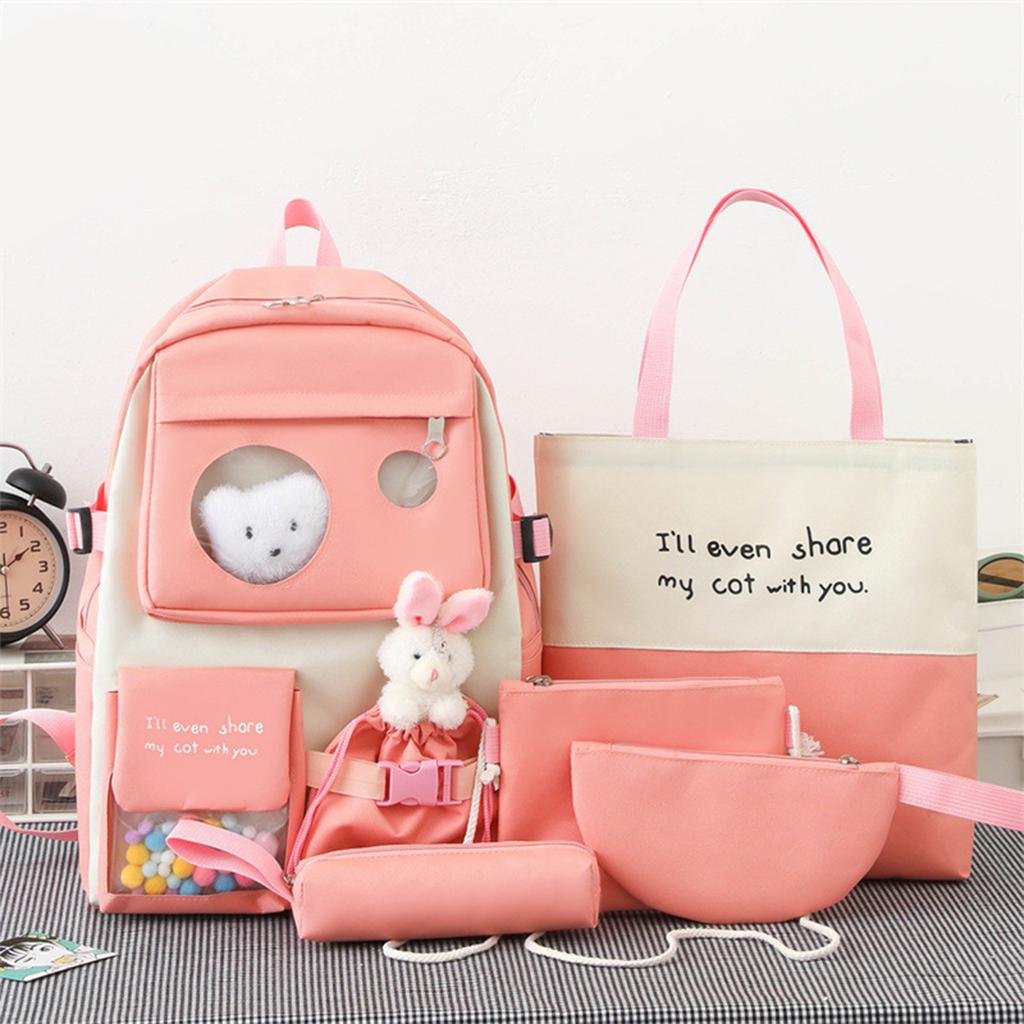 High School And Junior High School High Capacity Student Backpack Set Of Four Backpacks 2023 New Student Korean Color Contrast Casual Backpack