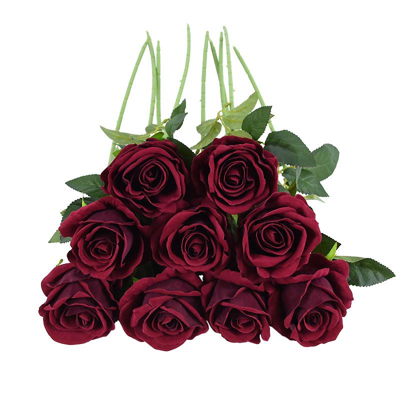 50cm Artificial Rose Flower Branch Long Stem Red Rose Bouquet for Wedding Table Arrangements Home Decoration Valentines Day Gift