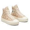 Converse Chuck Taylor All Star Lift Embroidered Rose Vintage Versatile High Top Canvas Shoes Women's Yellow