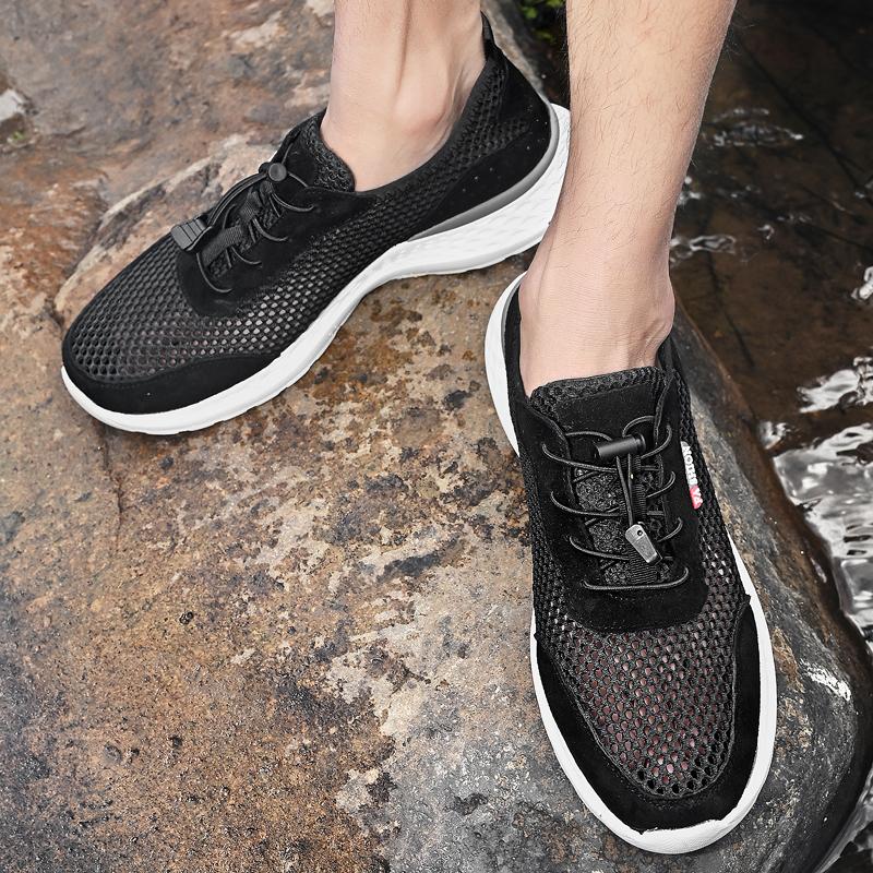 Fashion Outdoor Hollow Out Treking Footwear Spring Summer Sandals Men Lofer Shoes Breathable Formal Mesh Flats Light Soft Man Sneakers