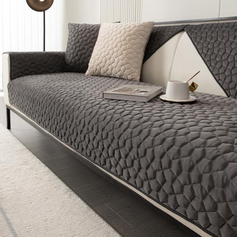 Velvet Sofa Cover Winter  New Thickened Comfortable Plush Cushion Dustproof Non-Slip Cat-Scratch-Proof Durable Sofa Cover