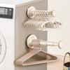 Hanger Storage Rack No-Drill Suction Cup Installation Retractable and Adjustable Length Home Use Hanger Storage Container New