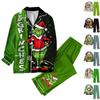 Women's 2 Piece Printed Suit Long Sleeve Button Up Top Wide Leg Pants Suit Set Pajamas Home Casual Suit