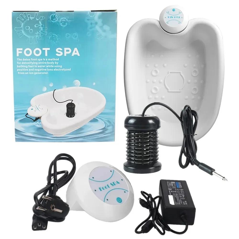 Electric Foot Spa Bath Massager Mini Machine Detox Ion FootBath Cleanse Footspa Vibration Best Care Arrays Aqua Health Therapy
