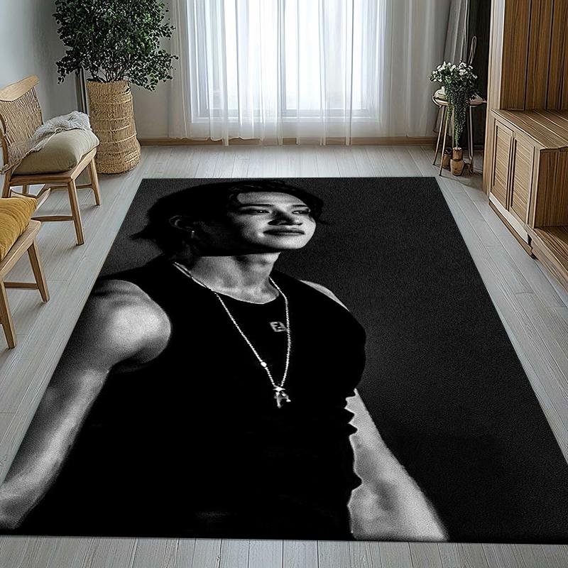 Bang Chan Kpop Stray Kids Living Room Non-Slip Area Rug Soft Carpet for Bedroom Kids Playroom Sofa,Home Decor Doormat Gift 40cm x 60cm