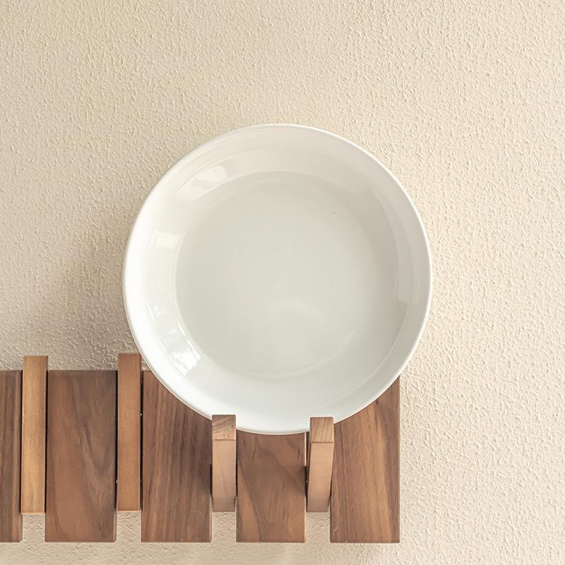 Simple Solid Color Ceramic Large Bowl Practical Dish Bowl Round Household Tableware Restaurant Fruit Salad Bowl Noodle Bowl