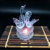 Luz de Noite Acrílica LED Lâmpada de Noite Dupla Cisne com Luzes LED Coloridas Alimentada por USB Lâmpada de Ambiente Base Acrílica para Quarto