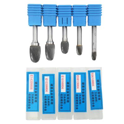Single Cut Carbide Rotary Burr File Set 6mm Shank Diameter for Surface Grinding Deburring Grinding