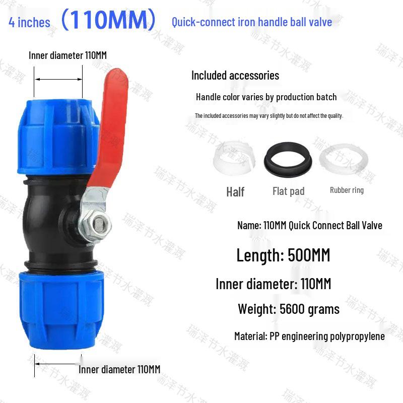 Blue Cap Quick Connect Water Pipe Fittings: No-Heat Fusion Repair Elbow, Tee, Ball Valve, Union Accessories