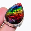 Natural Ammolite Gemstone Handmade 925 Sterling Silver Jewelry Ring Size 8 AR-17894
