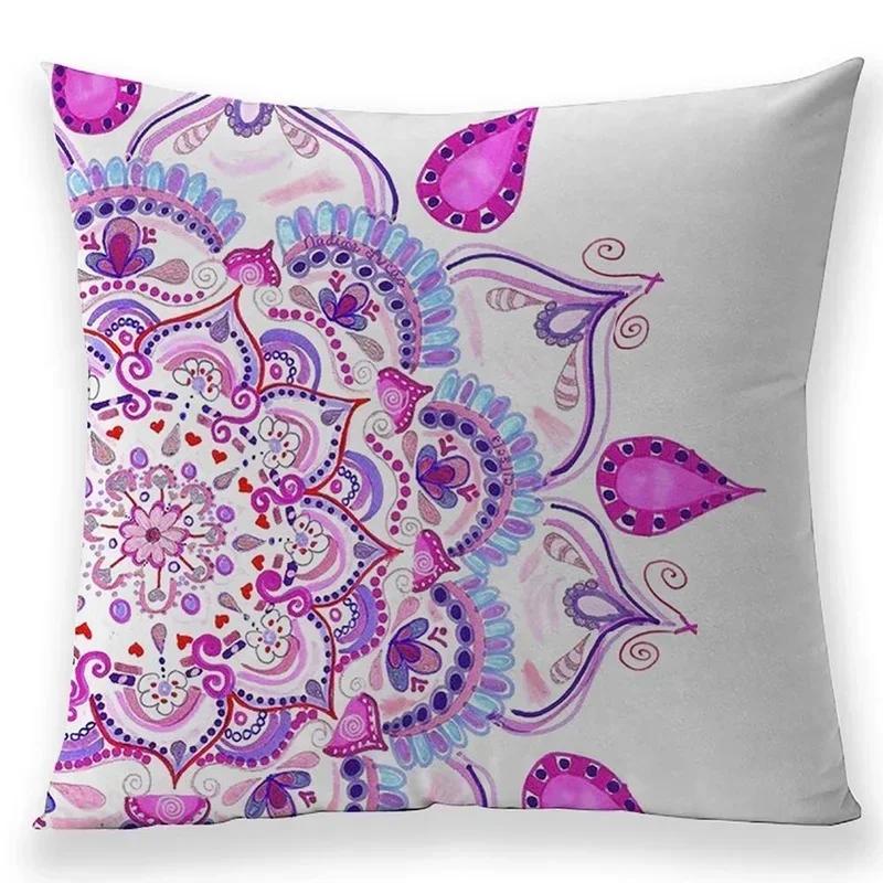 Bohemian Style Mandala Pillow Case Living Room Bedroom Seat Sofa Cushion Cover Home Decorating Linen Pillowcases 45*45 Cm