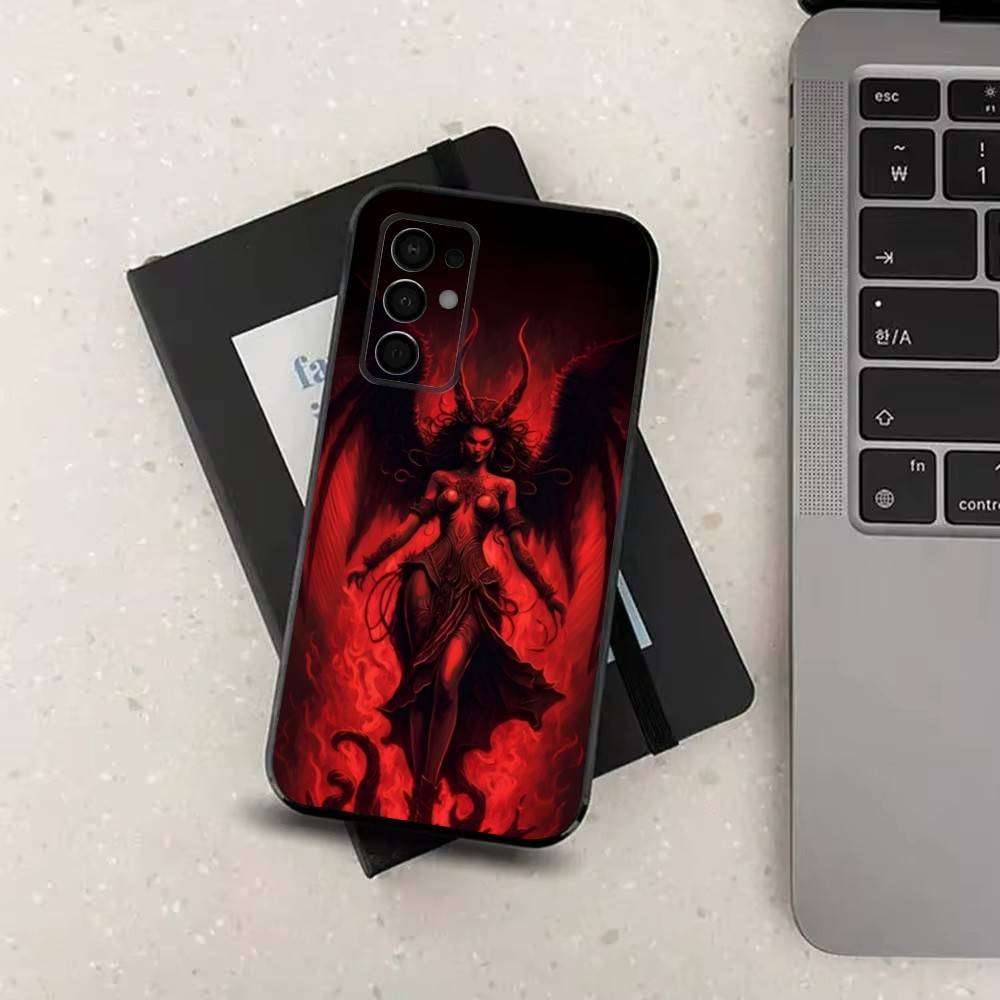 Gothic Art Witch Case For Samsung Galaxy A73,52,71,53,32,72,41,J7,22,Note,31,8,9,Soft Black Silicone Cover