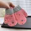 Baby Girls Cute Colors Cartoon Bow Plush Thickened Warm Gloves Children Soft Outdoor Windproof Warm Gloves Kids Gloves