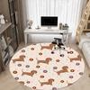 1PC Dachshund Donuts Office Round Area Rug, Indoor Mat Suitable For Office, Under Office Chairs Bedroom Living Room Home Decor, Room Deco 209