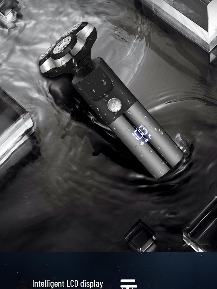 Aparat de bărbierit electric inteligent Cross-Border pentru bărbați: Cap plutitor cu trei lame, reîncărcabil prin USB, complet lavabil.