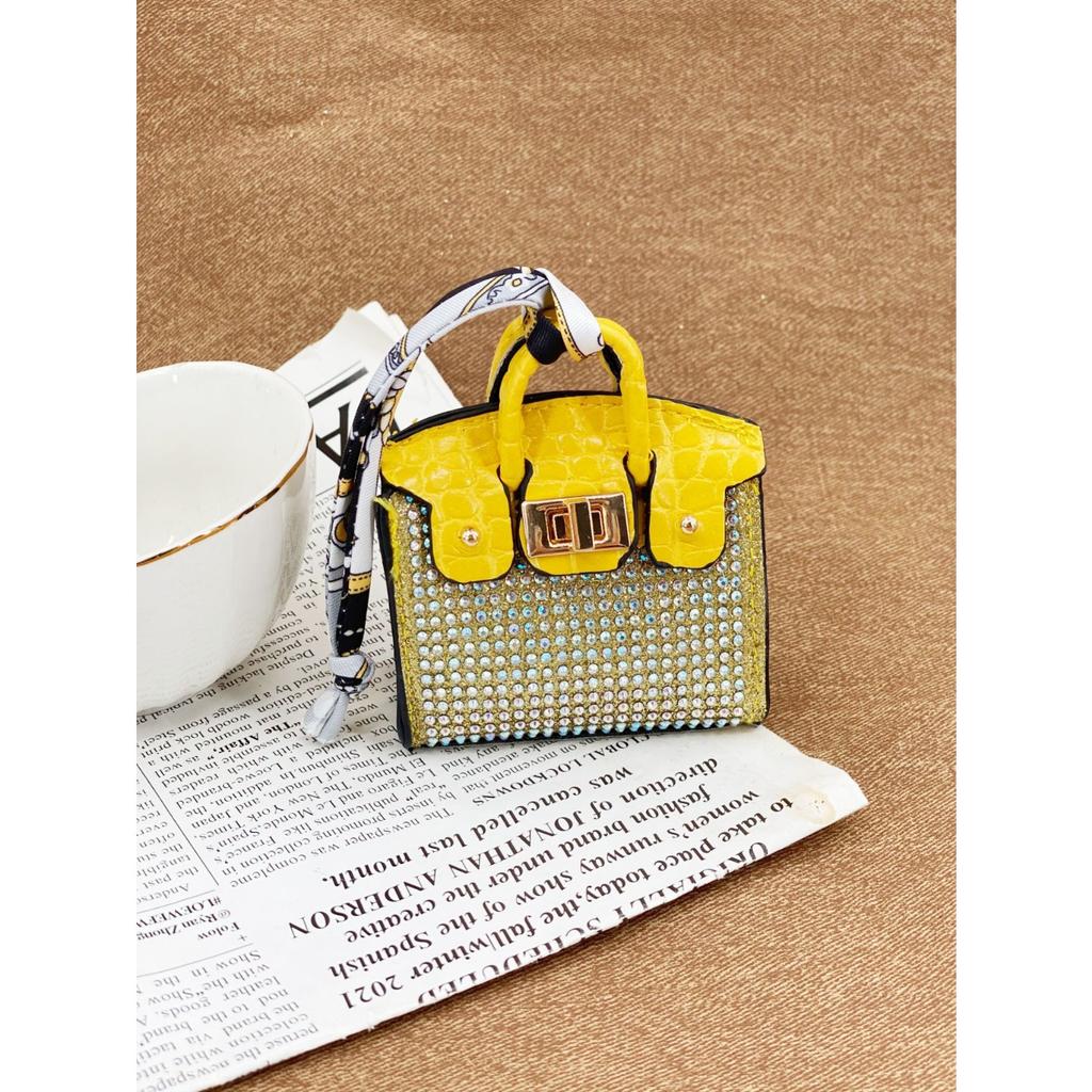 Internet-Berühmtheit neuer Aufkleber Diamant glänzend Haus Mini kleine Tasche Anhänger Kopfhörer Tasche Multifunktionale Münztasche Kreativ