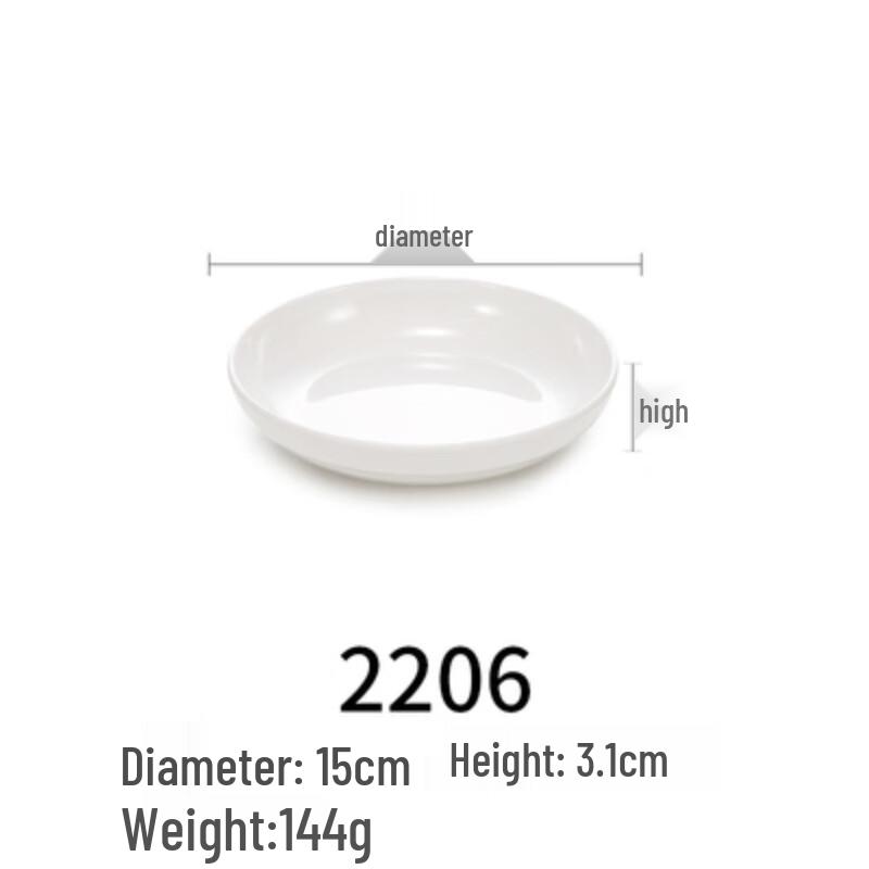

White Melamine Round Dining Plate