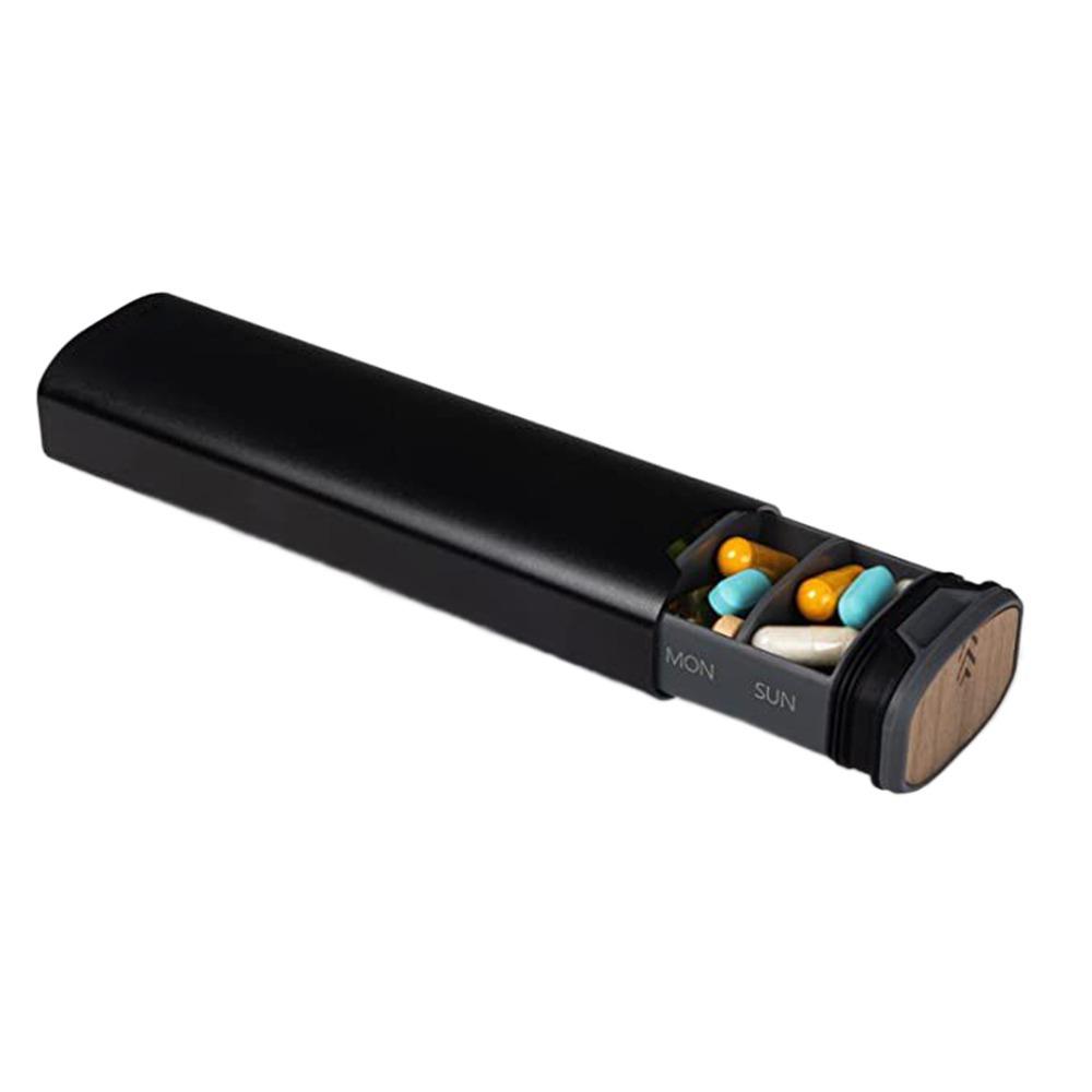 

7-секционный контейнер для хранения витаминов Недельная маркировка Коробка для хранения лекарств Рыбий жир и добавки чёрный