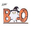 Halloween Home Festive Decor Wooden Table Sign, Cute Pumpkin Boo Ghost Centerpiece Tabletop for Indoor Mantel Fireplace Decorative Fall Sign
