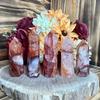 1pc Fire Quartz Tower Crystal Wand Unique Decorative Single Point Crystal Pillar for Home Decor, Perfect Gift