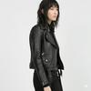 Black Soft Women's Stylish Biker Jacket Real Lambskin Leather Motorcycle Fit