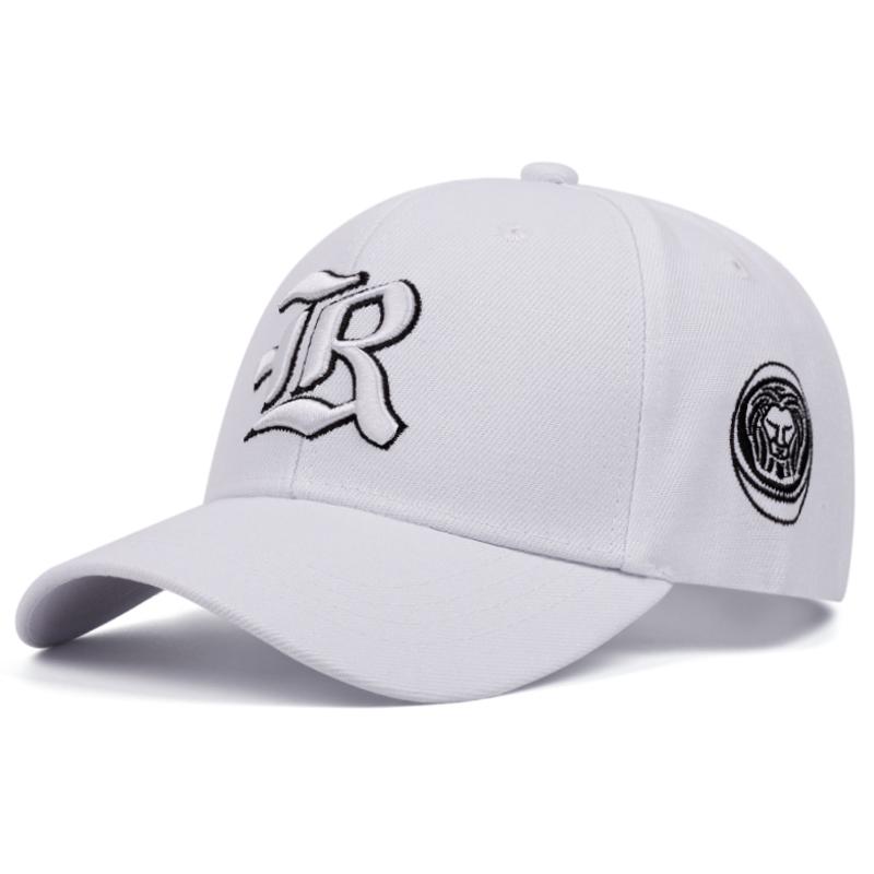 

New Men s Fashion Letter LR Embroidery Hip Hop Hat Outdoor Sports Duck Tongue Hat Embroidered Women s Baseball Sun Hat білий