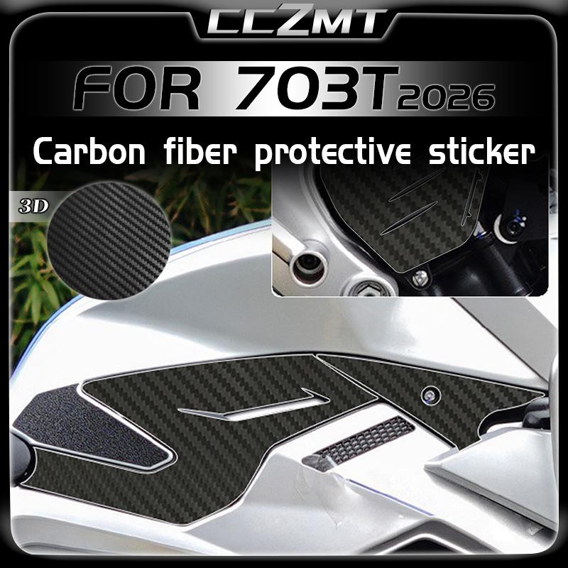 For ZONTES 703T 703 T 2026 3D Carbon Fiber Decorative Stickers Motorcycle Fuel Tank Stickers Body Film Modification Accessories