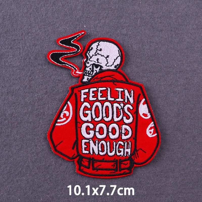 Skull Tarot Cards Fusible Embroidery Patches For Clothes Death Rock Iron On Patches For Clothing Thermoadhesive Patch On Hat/Bag