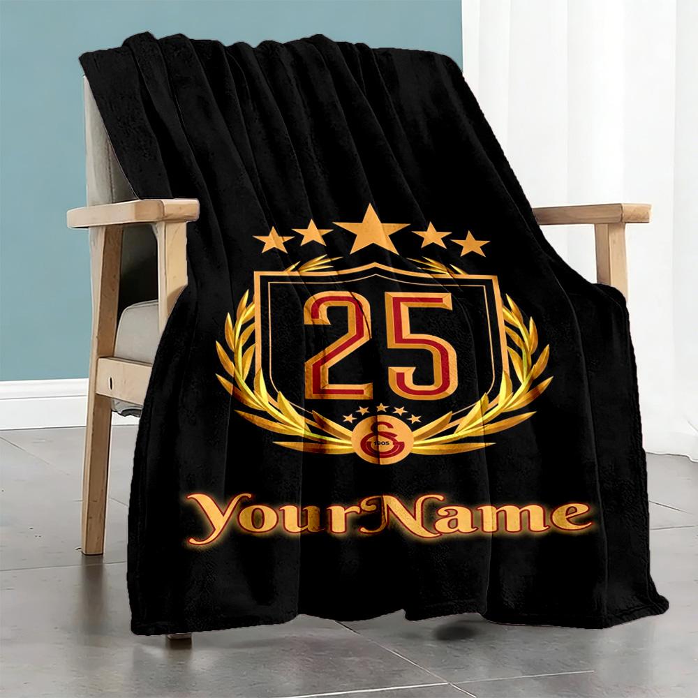 Galatasaray 347 Customize Text Blanket Throw Customizable Blanket Ultra-Soft Versatile for Seaside Couch Picnics Nap for All Occasions